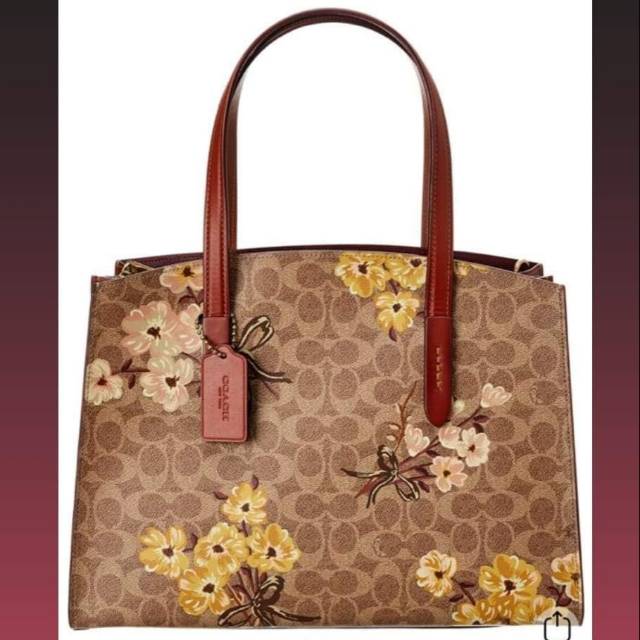 Coach Signature Charlie Leather Carryall Tote