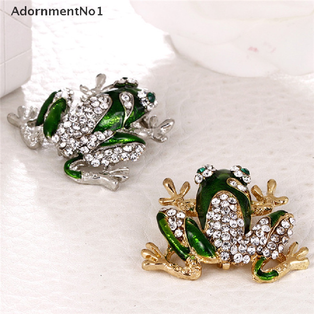 [AdornmentNo1] Green Frog Brooch Crystal Rhinestone Animal Brooch Suit Collar Pin Jewelry Gift [new]