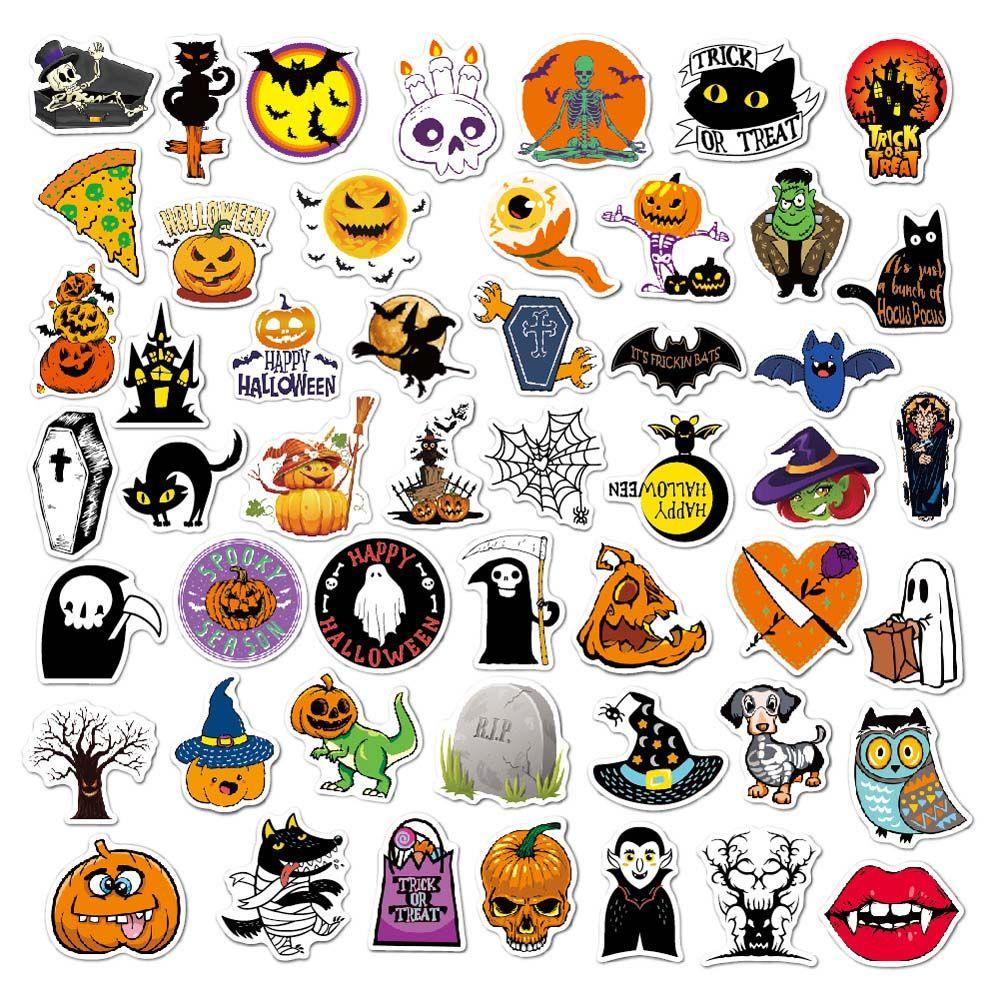 Agustina Halloween Stiker Cangkir Koper Hallowmas Labu Scrapbooking Album Dekorasi Graffiti Dekoratif Sticker