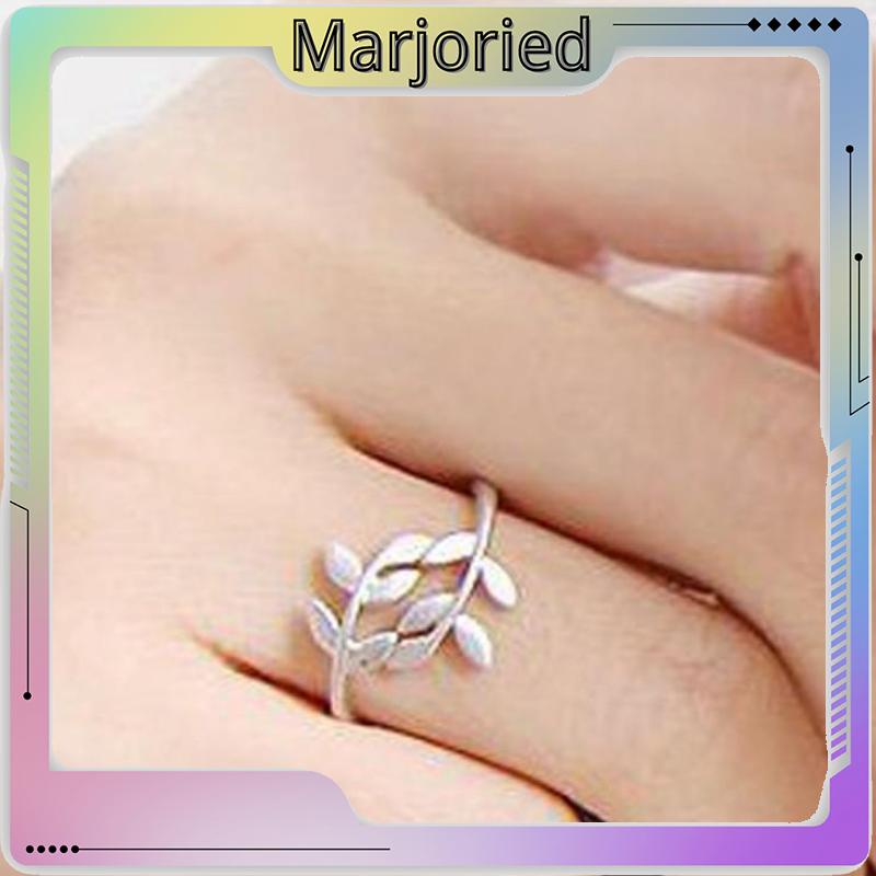 Cincin Charms Olive Tree Branch Leaves Open Ring Wedding Rings Adjustable Jewelry-MJD