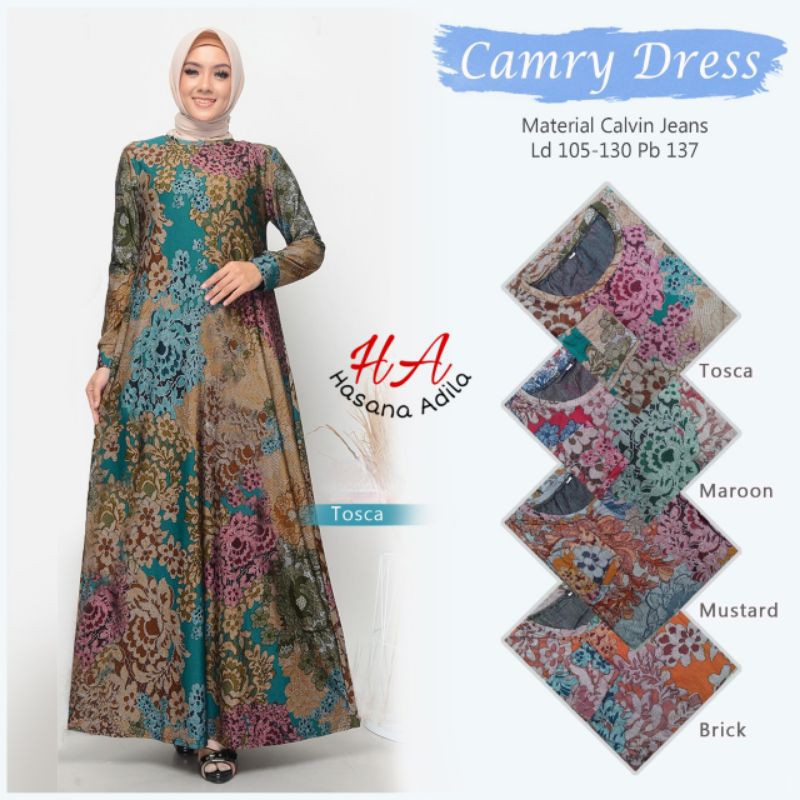Camry Dress wanita super Jumbo fashion solo recommended high quality