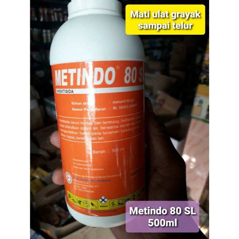 Insektisida METINDO 80 SL Metomil Cair Racun Ulat Grayak, kaper, lalat buah dan telur ulat 500ml