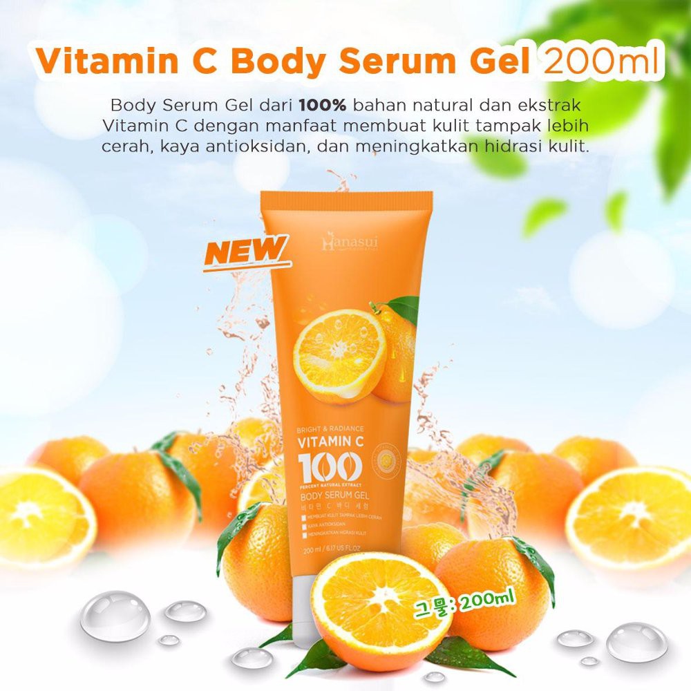 Jual HANASUI VITAMIN C BODY SERUM GEL 200ML BODY SERUM HANASUI | Shopee ...