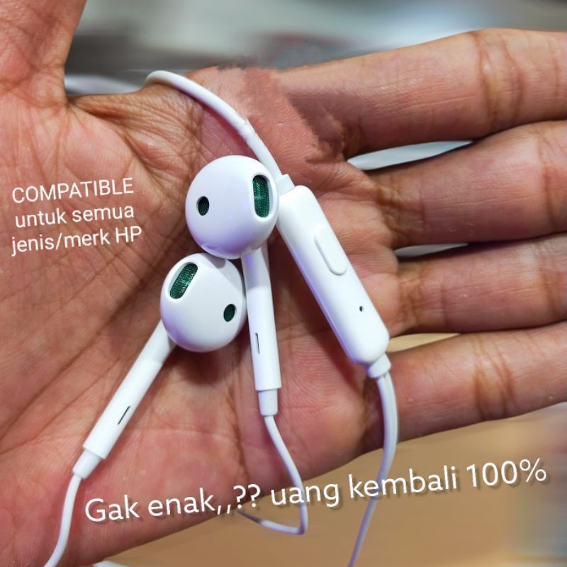 HEADSET OPPO ORIGINAL100% BAWAAN HP A15 A54 A12 A3s A5s dll by OPPO