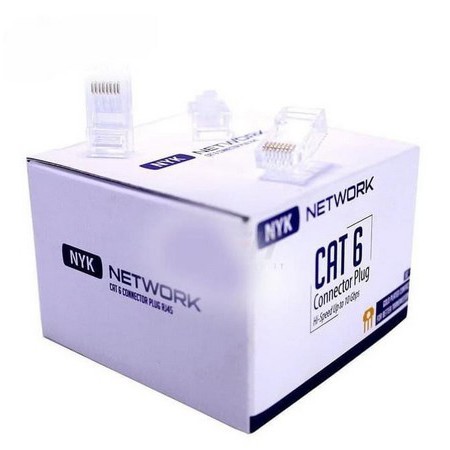 Konektor Rj45 Lan Cat 6 Isi 50pcs NYK Original - Rj 45 Satu Kotak Isi 50Pcs Untuk Cat6 Original NYK