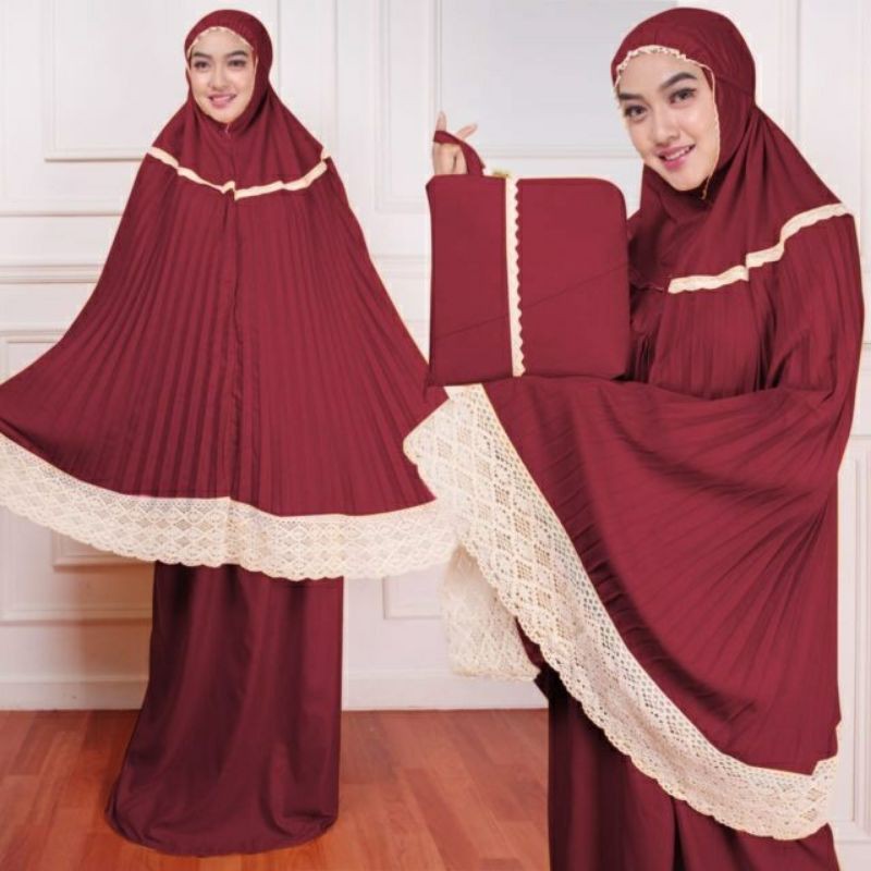 Mukena Plisket Renda Premium/Mukena Plisket Premium