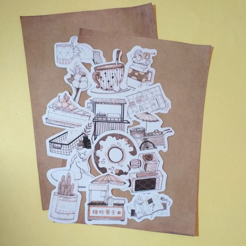 

Sticker aesthetic die cut deco untuk bujo