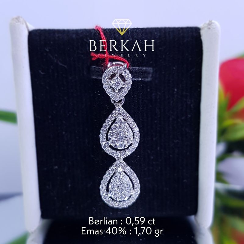 Liontin wanita emas berlian asli natural diamond