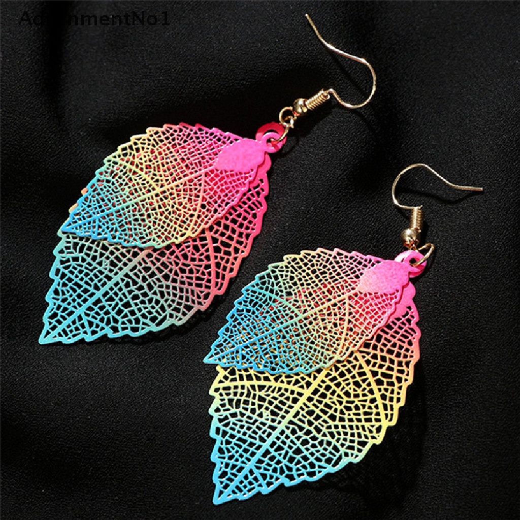 (AdornmentNo1) Anting Tusuk Gantung Desain Daun Gaya Boho / Etnik Untuk Wanita