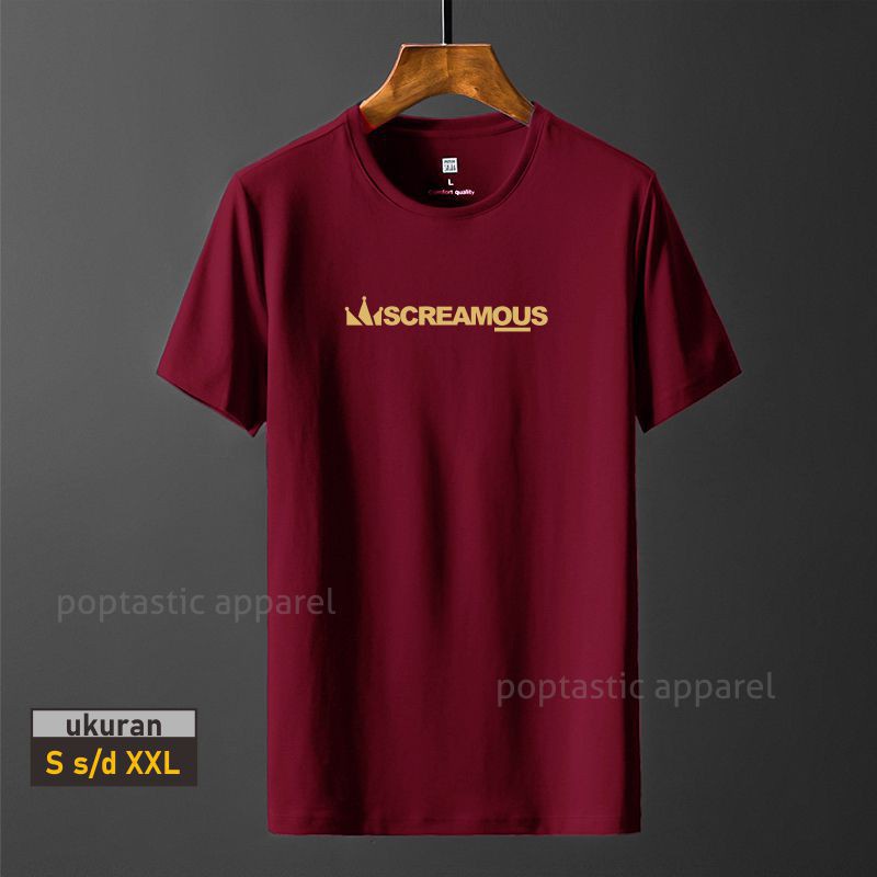 Tshirt Kaos Distro Screamous PREMIUM GOLD EDITION/ Kaos distro PRIA WANITA