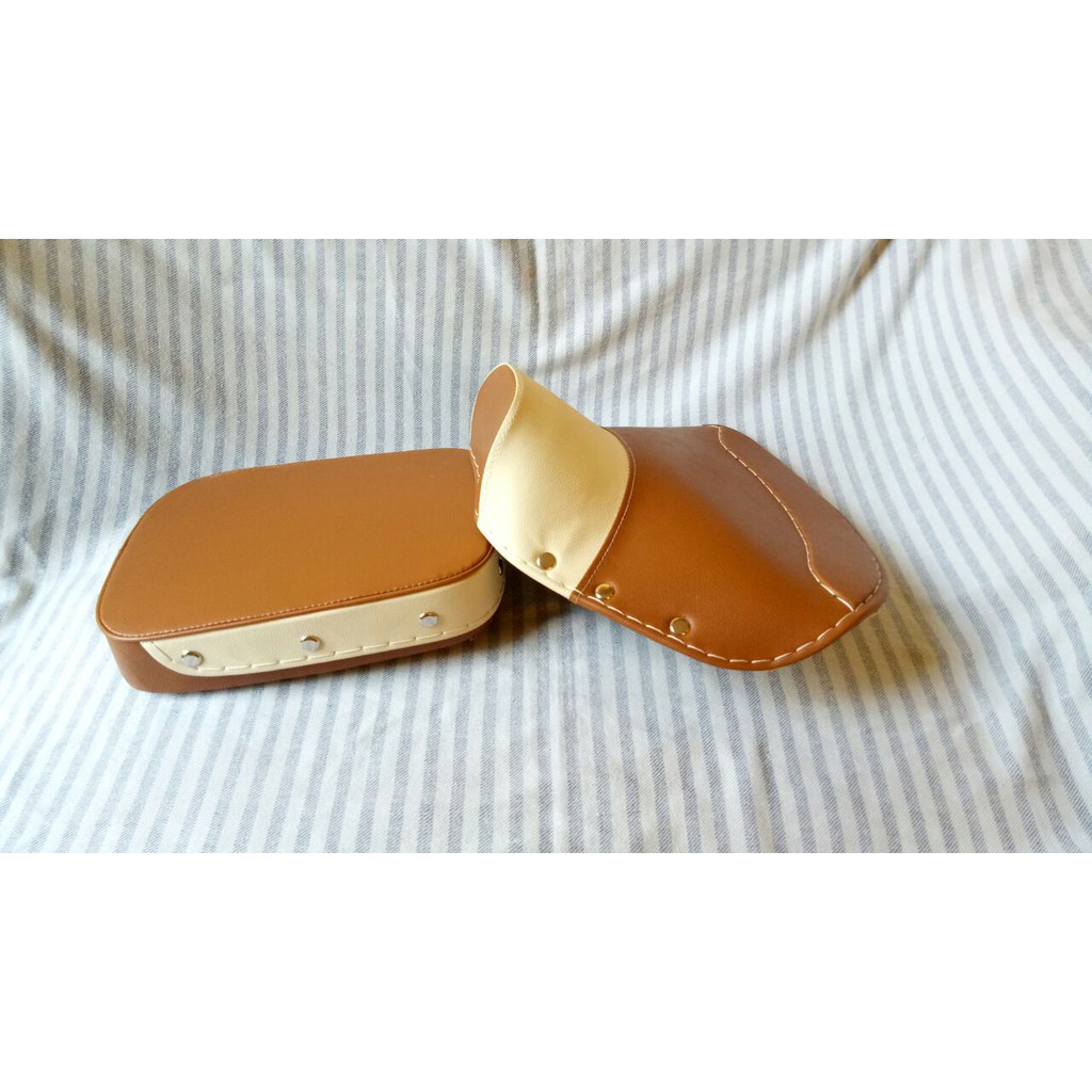 Cover Jok Vespa Koboi Vespa Super Px dll warna coklat kombinasi cream