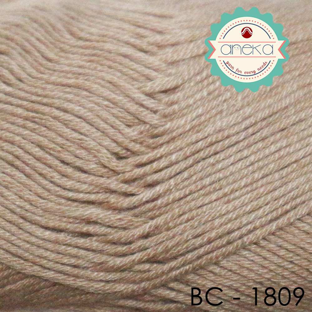 Benang Rajut Katun Bambu / Bamboo Cotton Yarn 2 - 1809 Krem Sedang