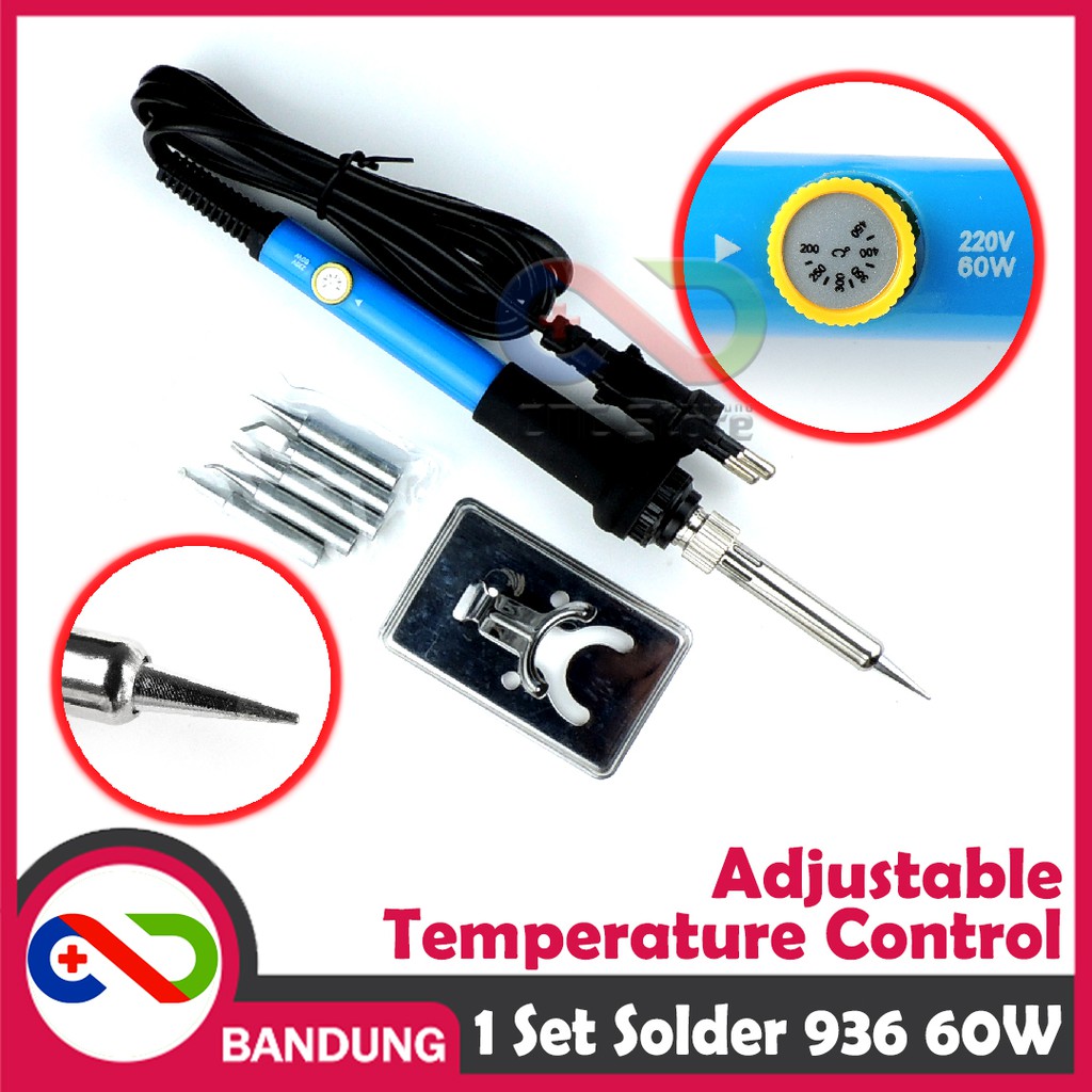 SOLDER TOOLS 936 60W ADJUSTABLE TEMPERATURE CONTROL SET 2 PLUS