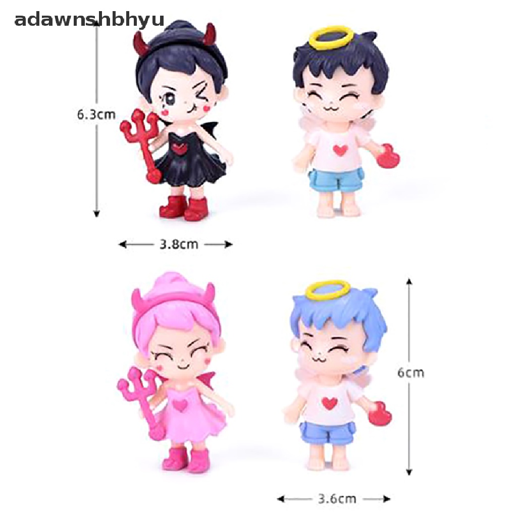 Adawnshbhyu Angel Demon Couple Patung Kecil Patung Kecil Figure Ornamen Miniatur