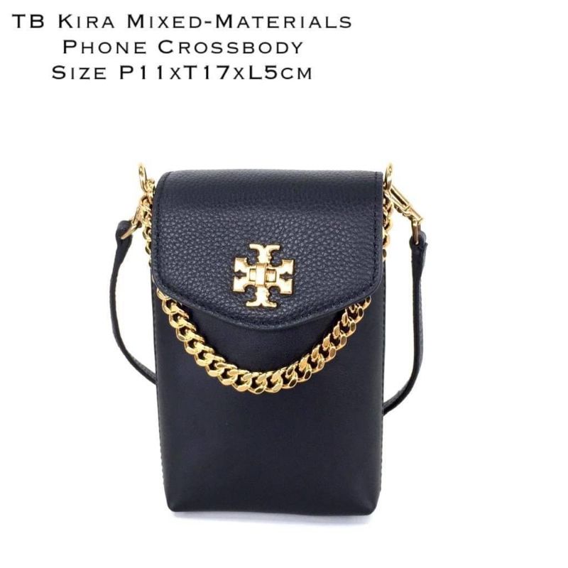 shoulder bag wanita Tory burch kira mixed- materials phone crossbody