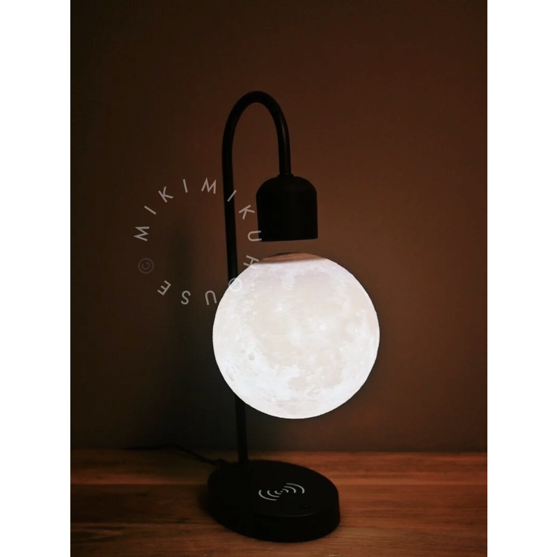 LEVITATING MOON LAMP + WIRELESS CHARGING MAGNET MAGIC LAMPU CHARGER PAD KAMAR DESK HP NIGHT DARK GLO