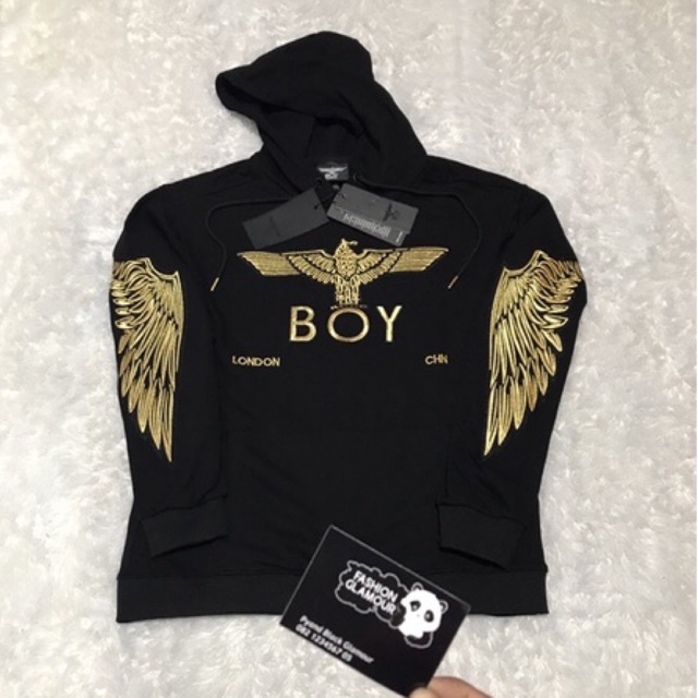 BOY17 SWEATER HOODIE BOY LONDON BORDIR WINGS GOLD IMPORT PRIA WANITA ASIA EROPA KOREA BIG SIZE