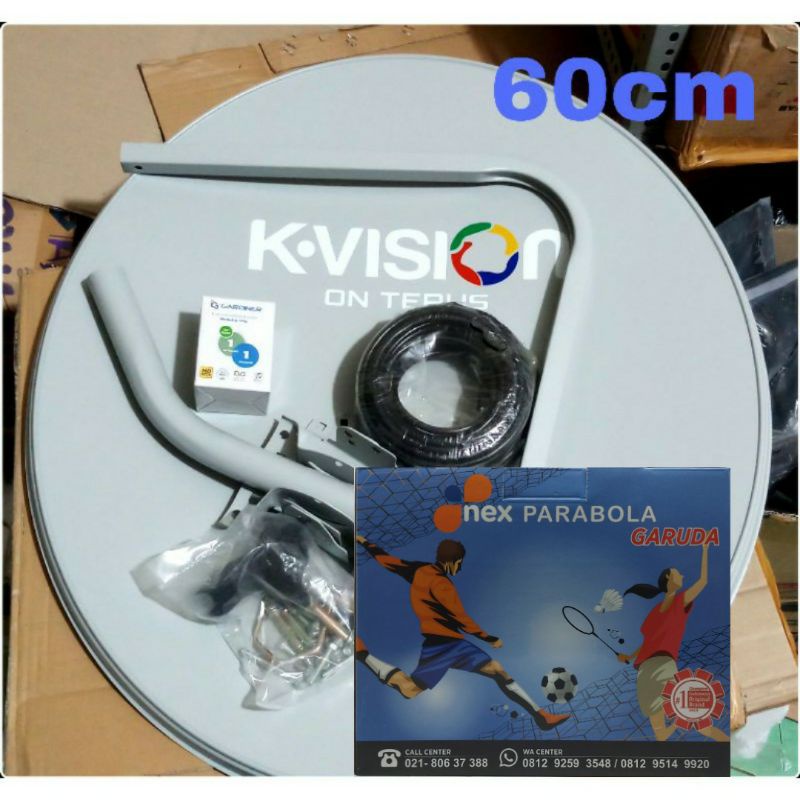 ANTENA PARABOLA 60CM KVISION LENGKAP RECEIVER NEX PARABOLA BIRU G2 CHANNEL LENGKAP FREE BULANAN