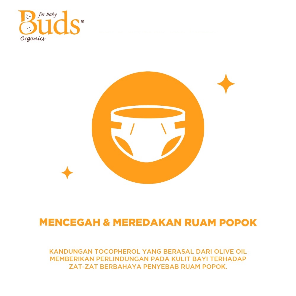 BUDS ORGANICS BABY BUM BALM 50ML LOTION PERAWATAN KULIT RUAM POPOK BAYI