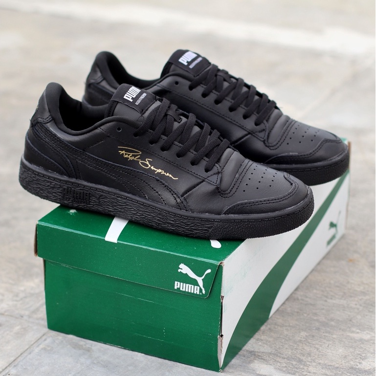 SUEDE RALPH SAMPSON ALL BLACK SEPATU PRIA