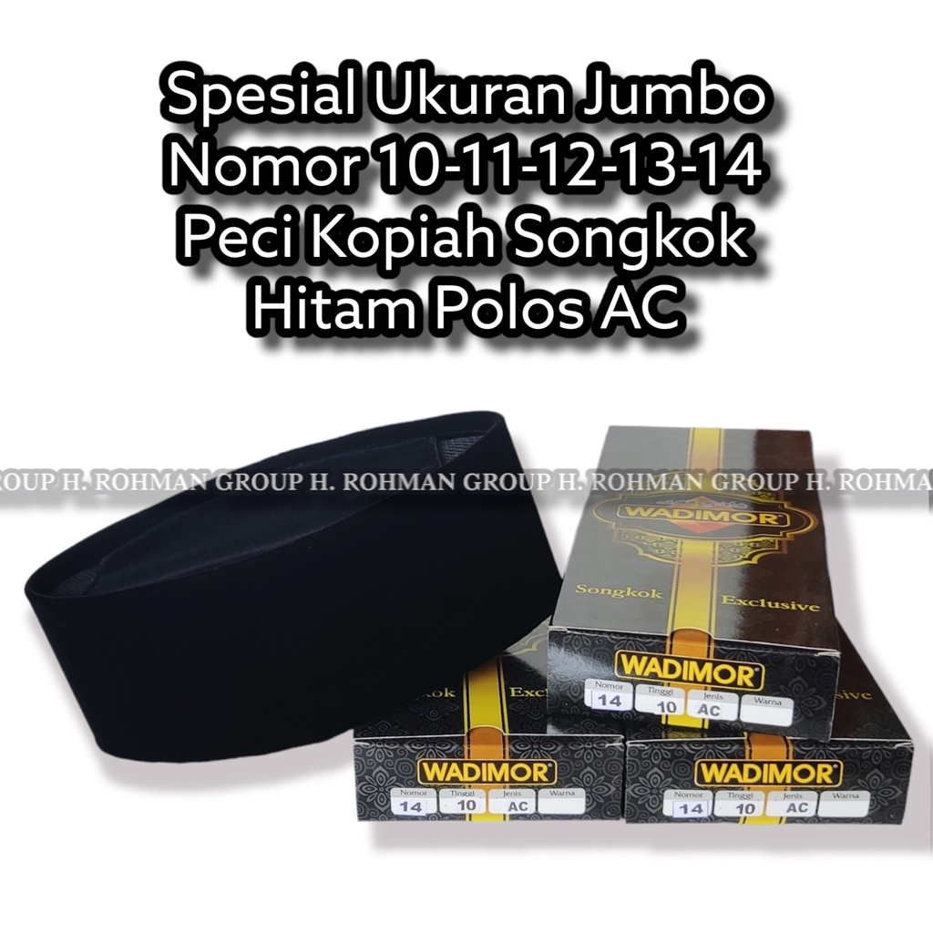 Peci Ukuran 11 12 13 14 Jumbo Peci Wadimor Songkok Kopiah Tinggi 10 Cm