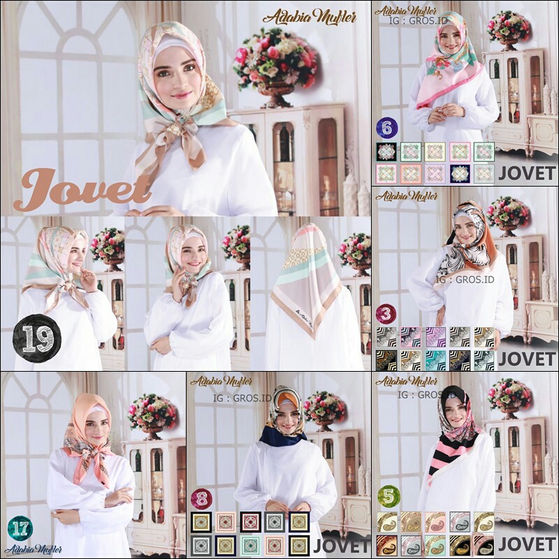 Jovet by Adabia Mufler / Jilbab maksmara / maxmarra / Jilbab Silk satin / HOT PROMO/ GROSIR