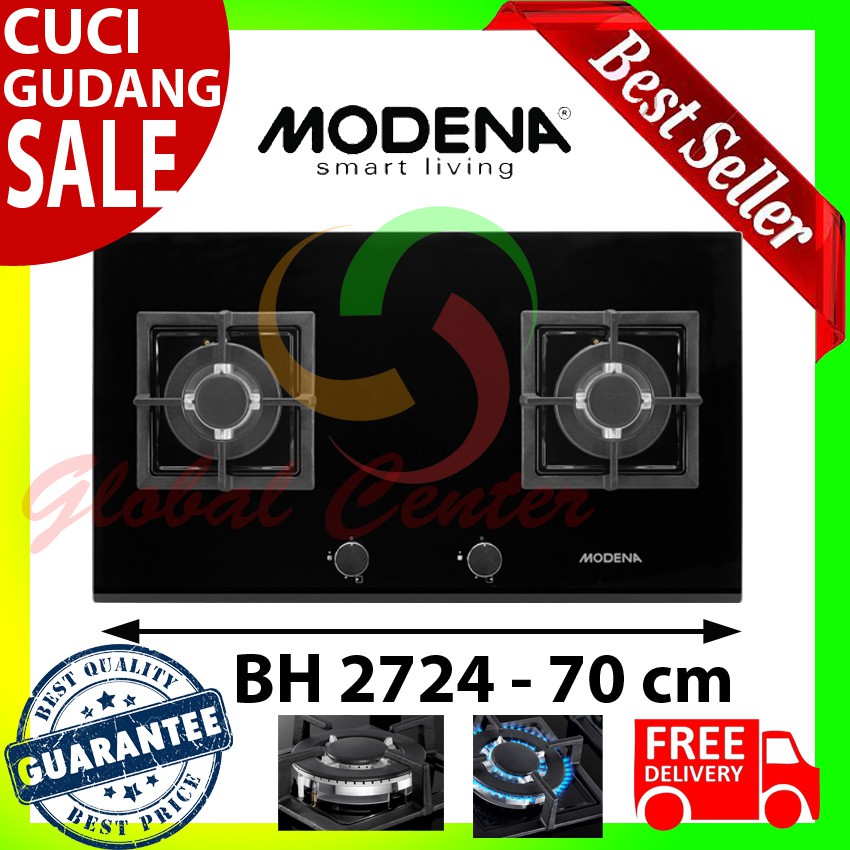 Kompor Tanam Modena Built-In Hob Gas 2 Tungku BH 2724