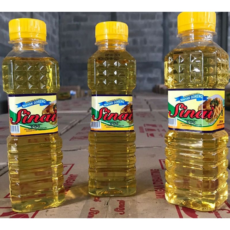 

minyak goreng 250ml kemasan botol sinai lavenia 12pcs