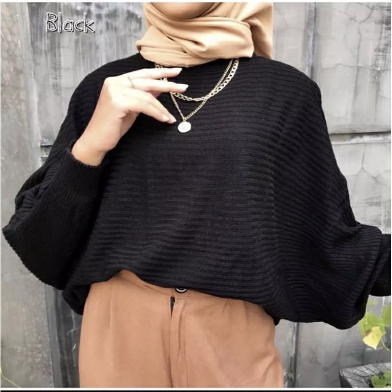 Lasperal Batwing Rajut / Sweater Batwing Rajut Oversize / Baju Rajut Oversize Premium