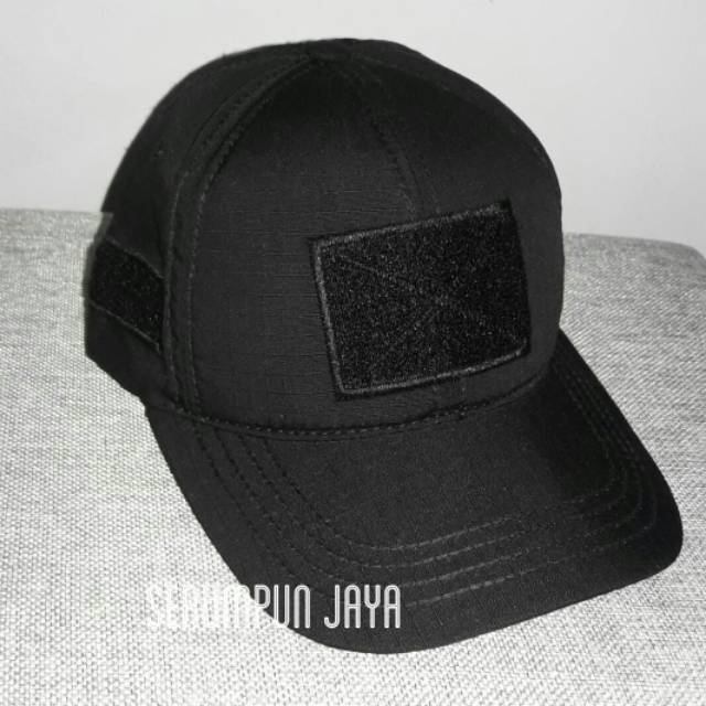 TOPI TACTICAL HITAM VELCRO PEREKAT - TOPI VELCRO