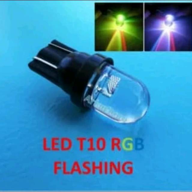 Lampu led sen senja colok T10 7 warna RGB kedip 7 warna