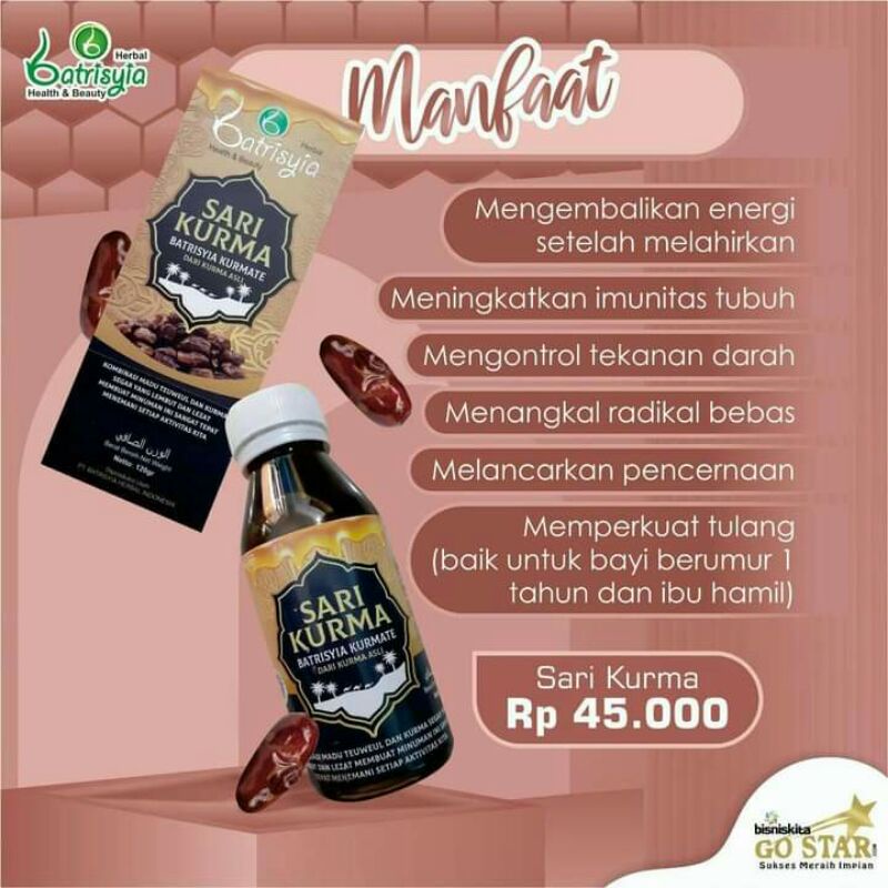 

[Bisa COD]Batrisyia sari kurma + madu teuweul/meningkatkan imun/mengobati flu dan batuk