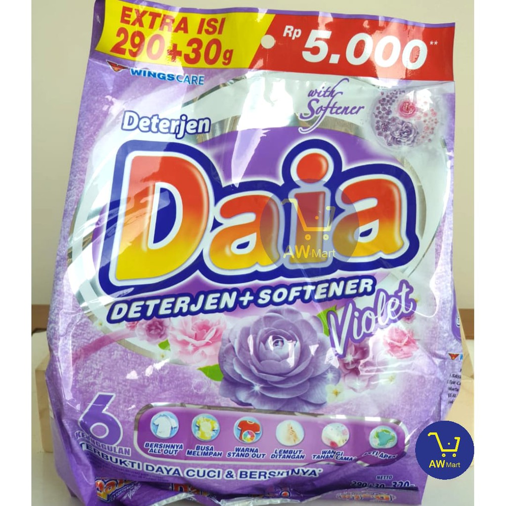 Daia 252gram, 263 gram MURAHH!!  (DARI PABRIK LANGSUNG) Deterjen + softener - Rp 5000