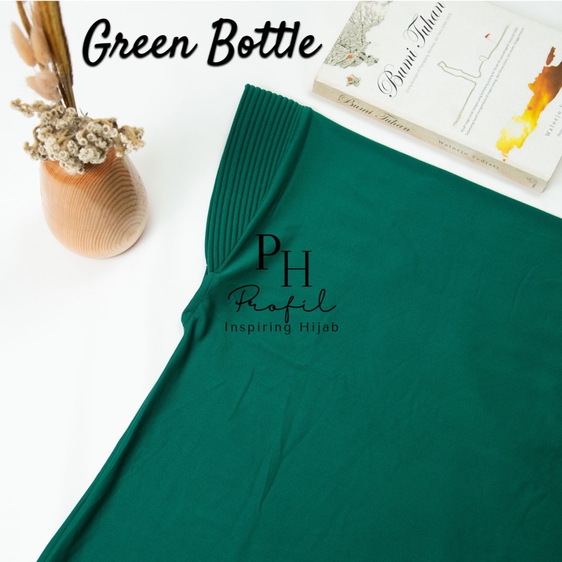 Jilbab Instan Bergo Hamidah Jersey Ukuran (XL) / Bergo Jersey Jumbo / Hijab jersey-Greenbottle