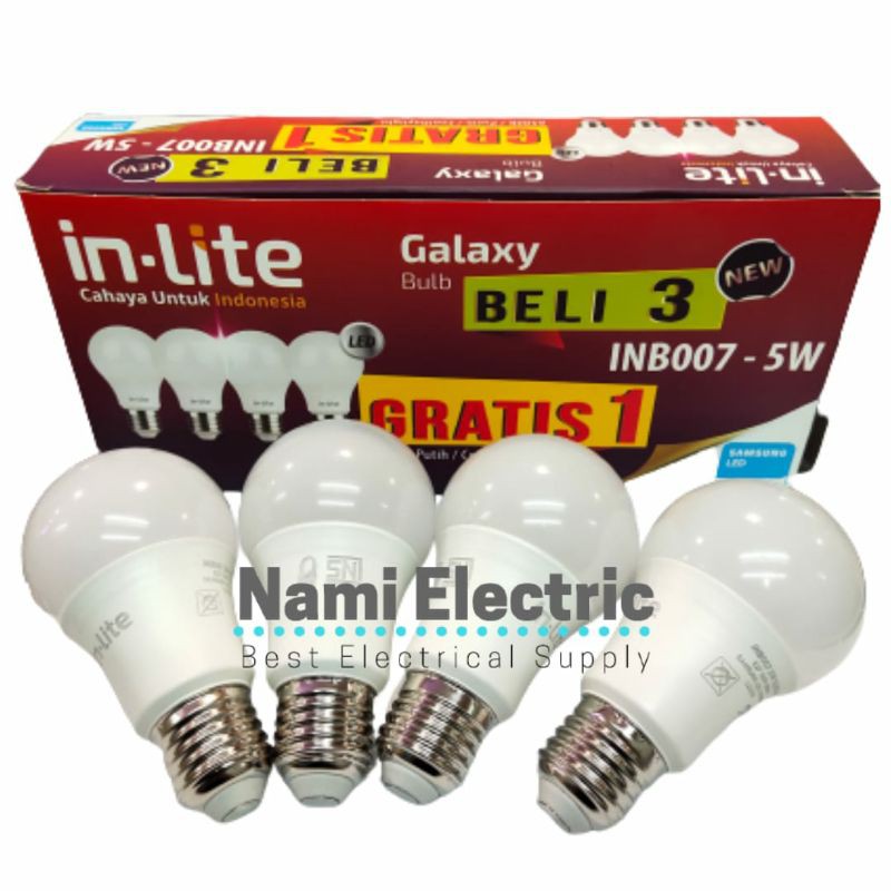 Lampu LED Bulb InLite 5 Watt Paketan