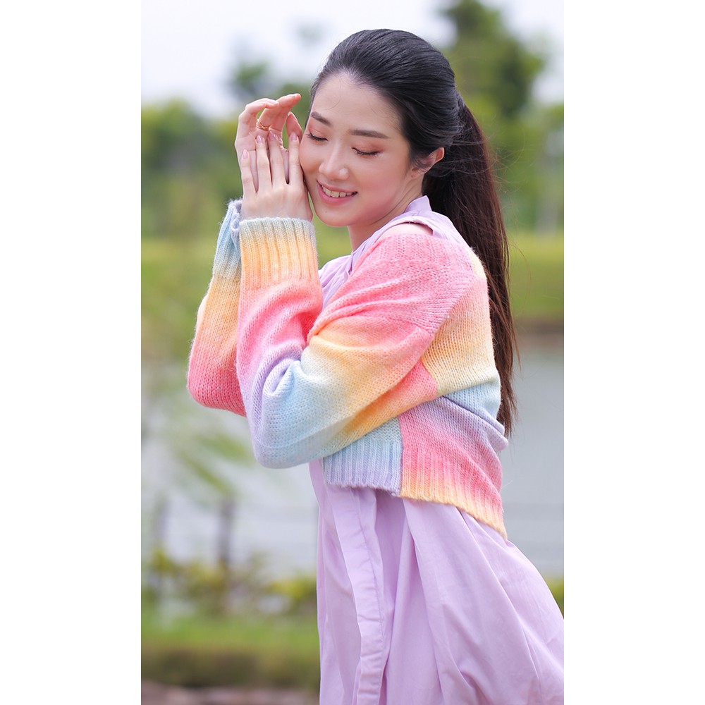 Vone Cardigan Mujigae 3 - Cardigan Rajut Rainbow