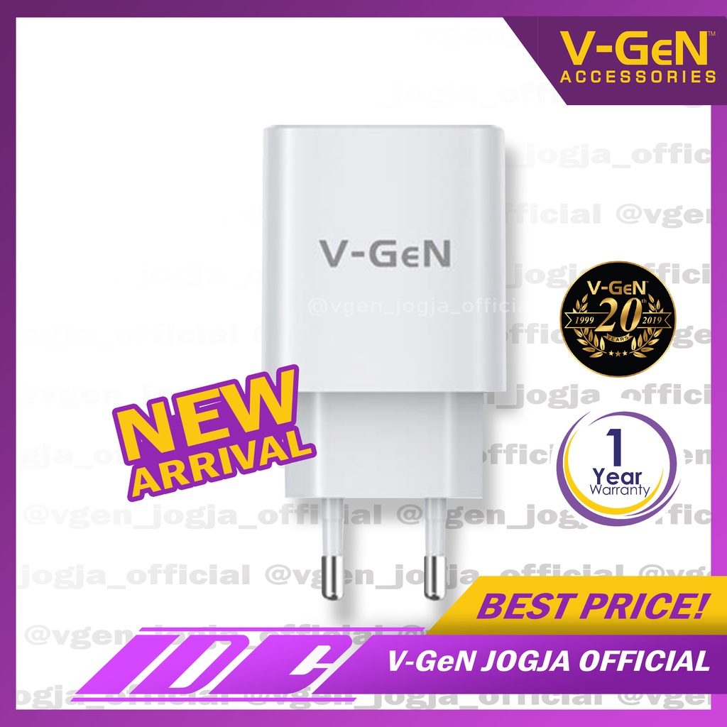 Travel Charger V-GeN VTC1-18 18W Power Delivery 3.0 Auto ID