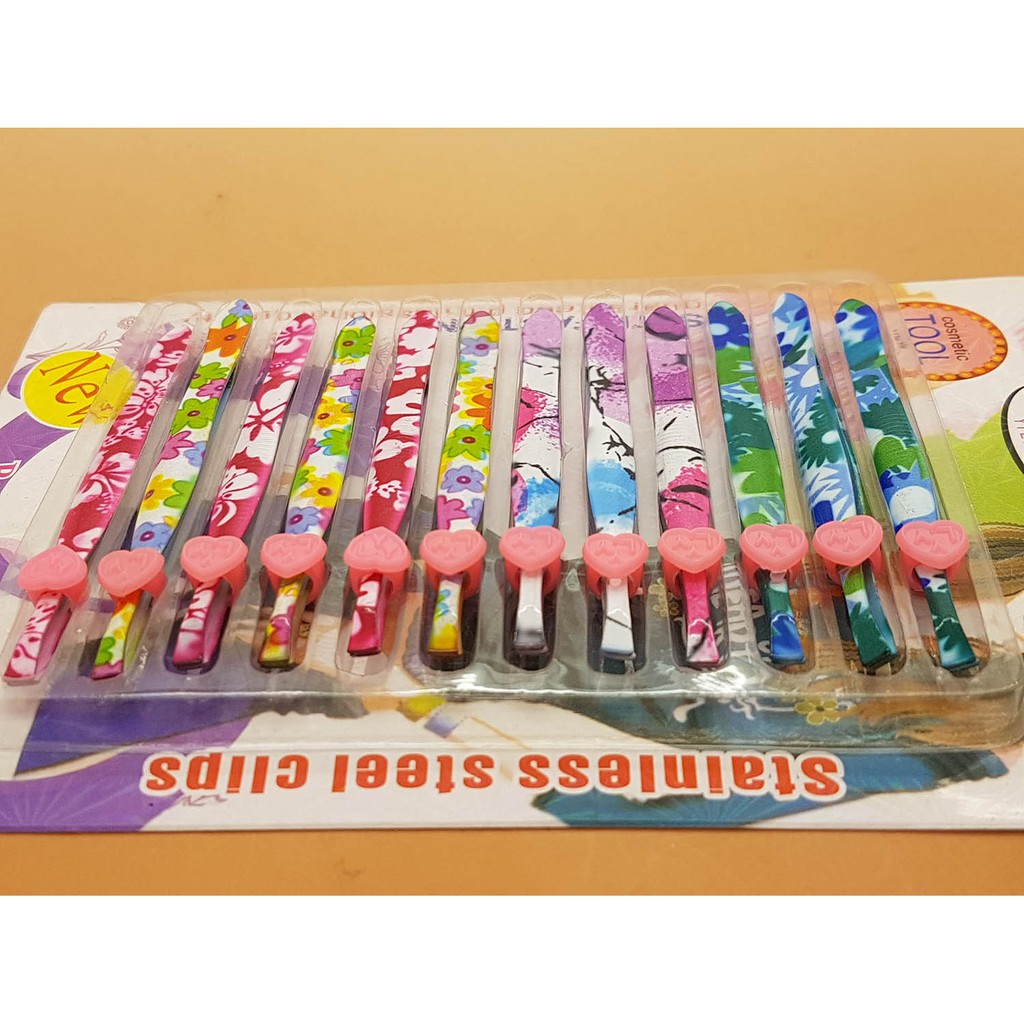 pinset warna ( model warna 12 pc ) / alat cabut bulu / pinset