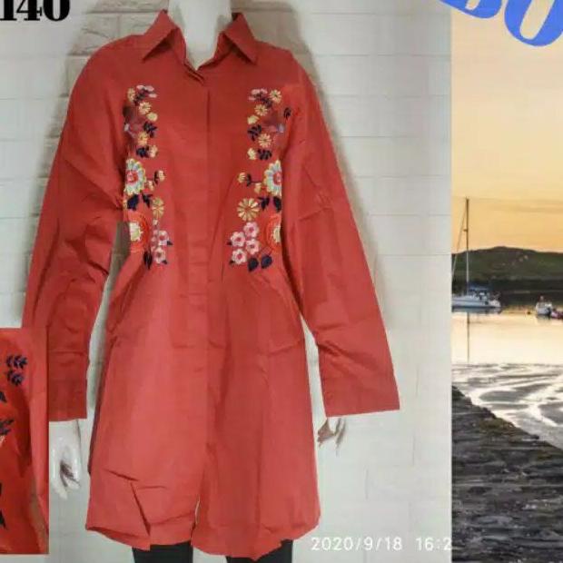 ◘ KEMEJA JUMBO WANITA VERSI TUNIK MOTIF BUNGA ✮