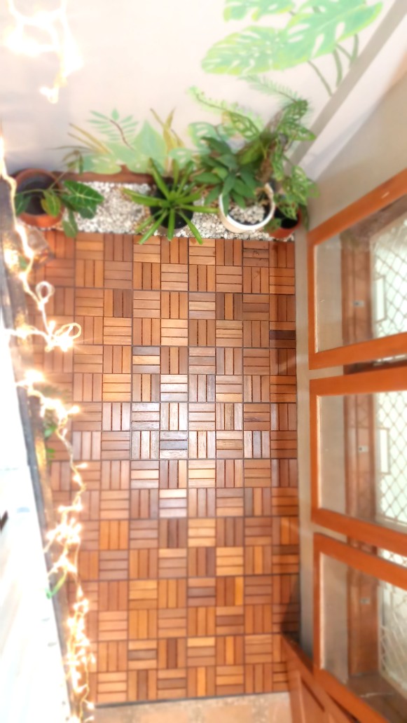 Ubin Lantai Kayu Buat Balkon Taman Garden Tile Interlock Dekorasi Rumah Aesthetic Motif Mozaik