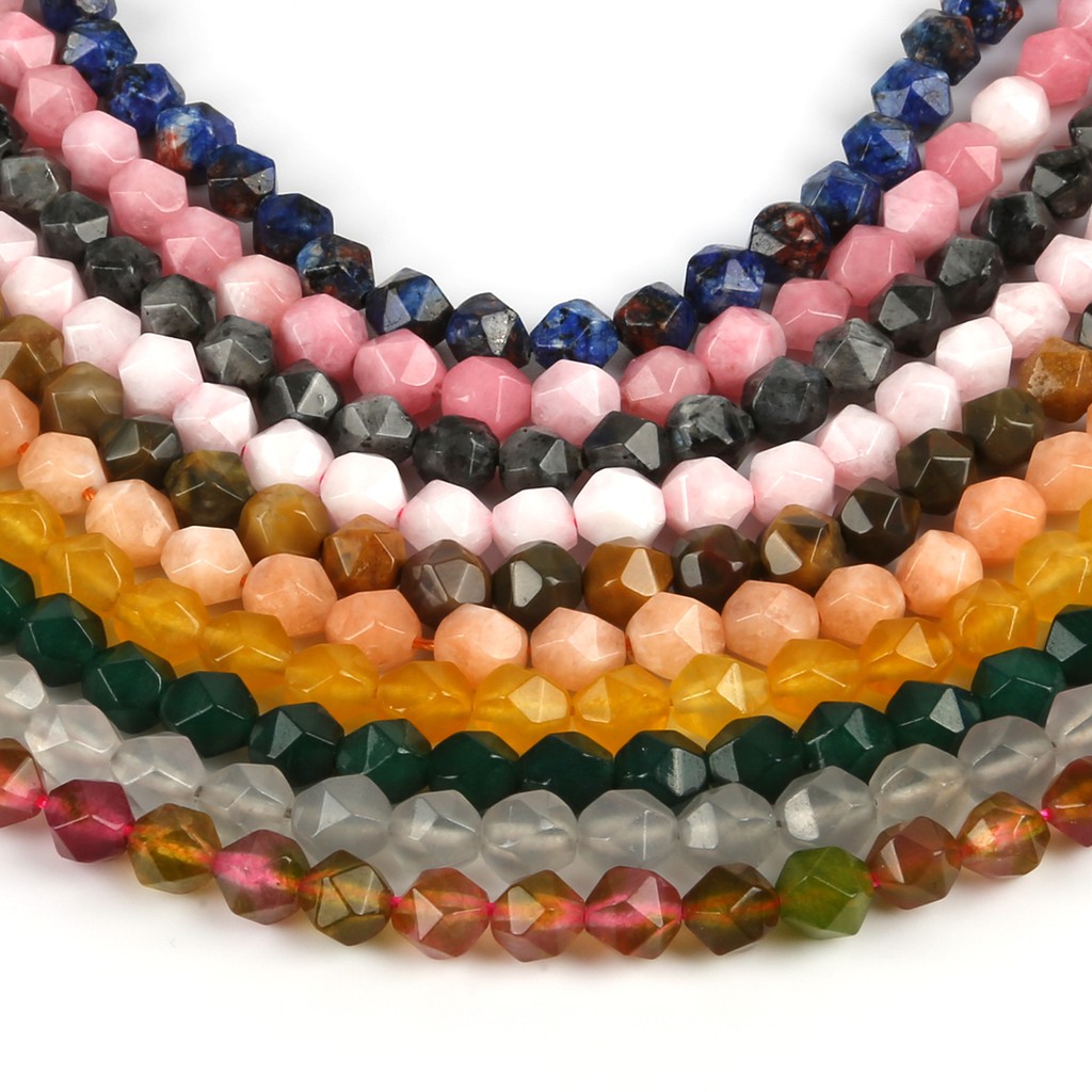 8mm AAA Grade Faceted White Blue Pink Quartzs Beads Natural Stone Beads DIY Loose Beads For Cambay Jewelry Making
