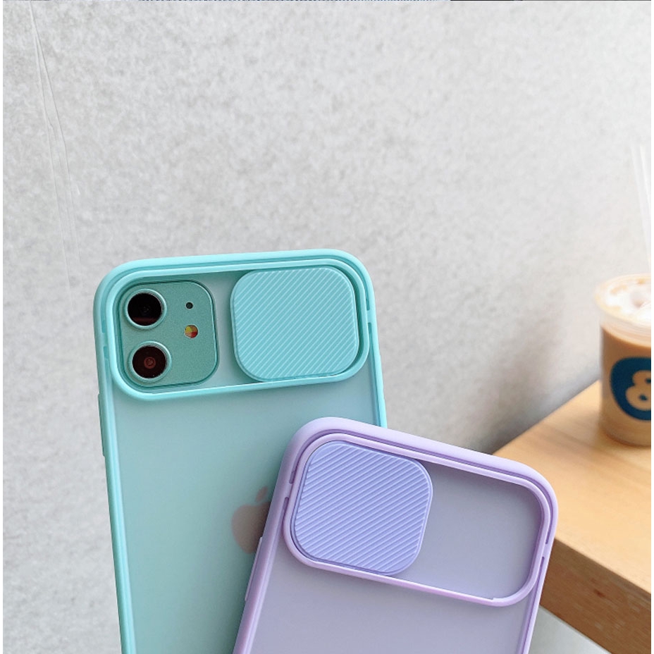 iPhone 11 12 Pro Max X XS XR 6 7 8 Plus SE 2020 Case Slide Camera Lens Protection Shockproof Phone Case Color Matte Transparent Cover