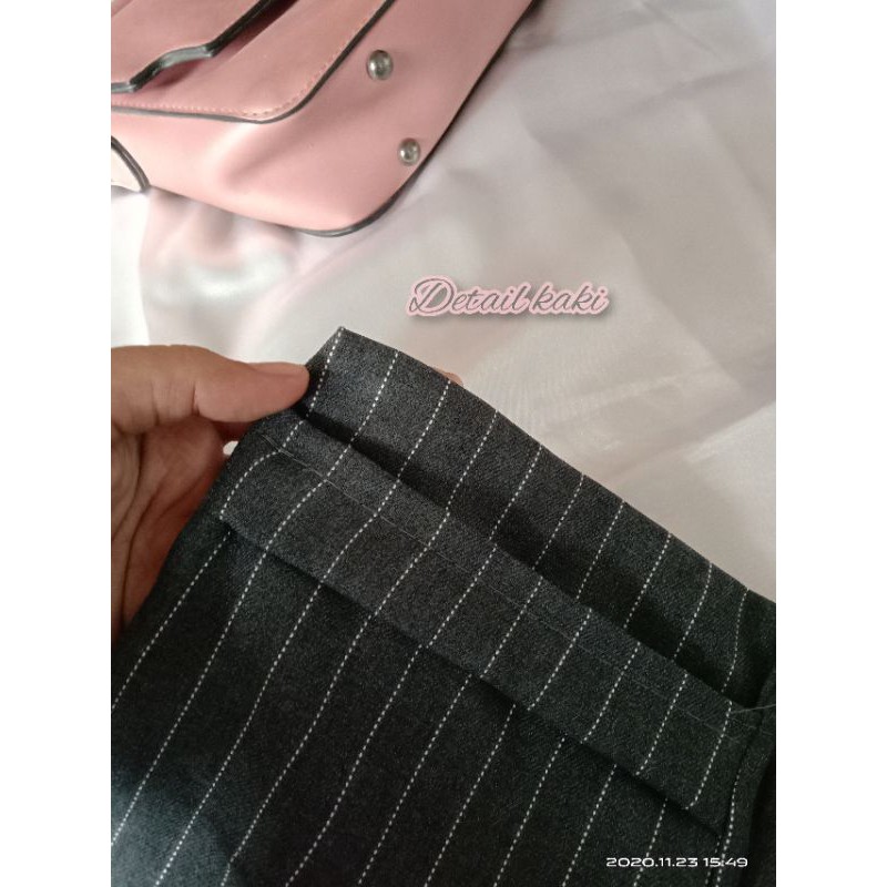 Celana baggypant panjang wanita dewasa motif salur/celana santai/celana harian/celana salur wanita