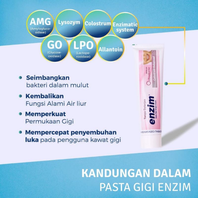 (Free Sikat Ortho) Pasta Gigi Odol ENZIM ORTHO Orthodontic 124gr