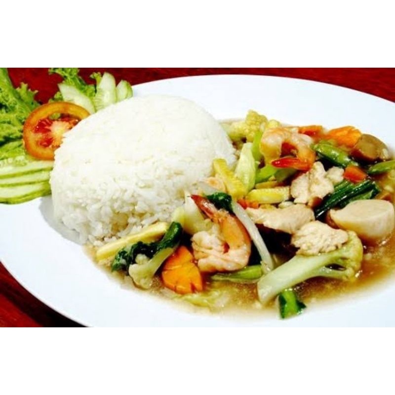 

paket nasi capcai seafood