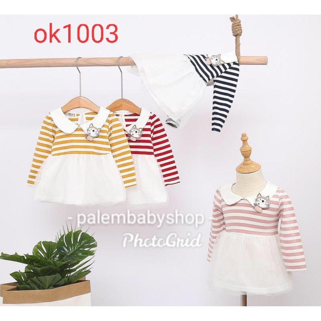 Dress Tile Salur Kucing 2331/dress anak/baju anak