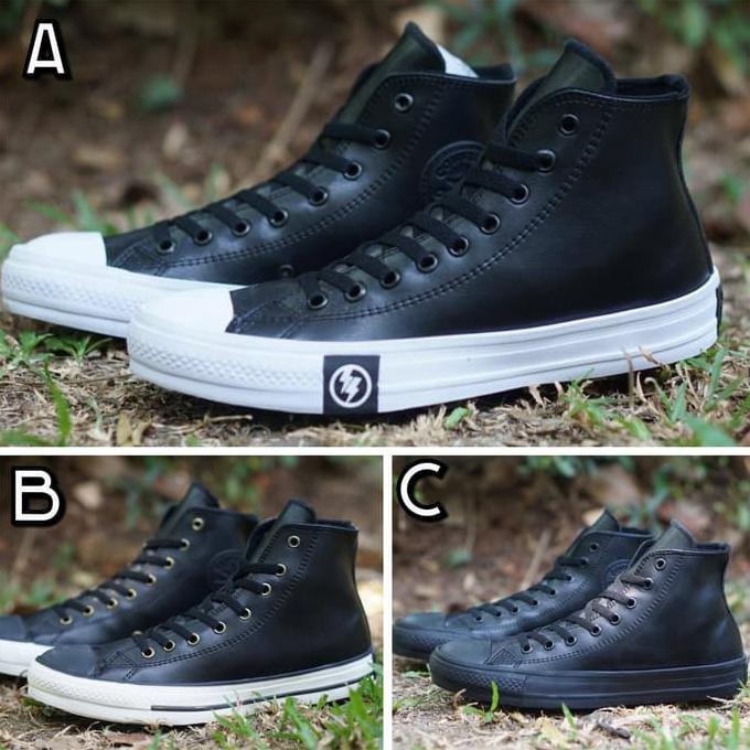 promo sepatu hitam converse kulit high 39-43 converse undefeated high terbaru