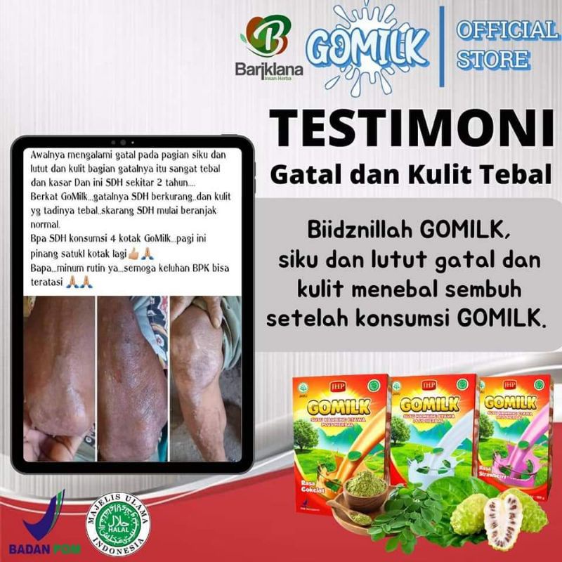 GOMILK SACHET / GOMILK SUSU KAMBING ETAWA plus Herbal daun kelor