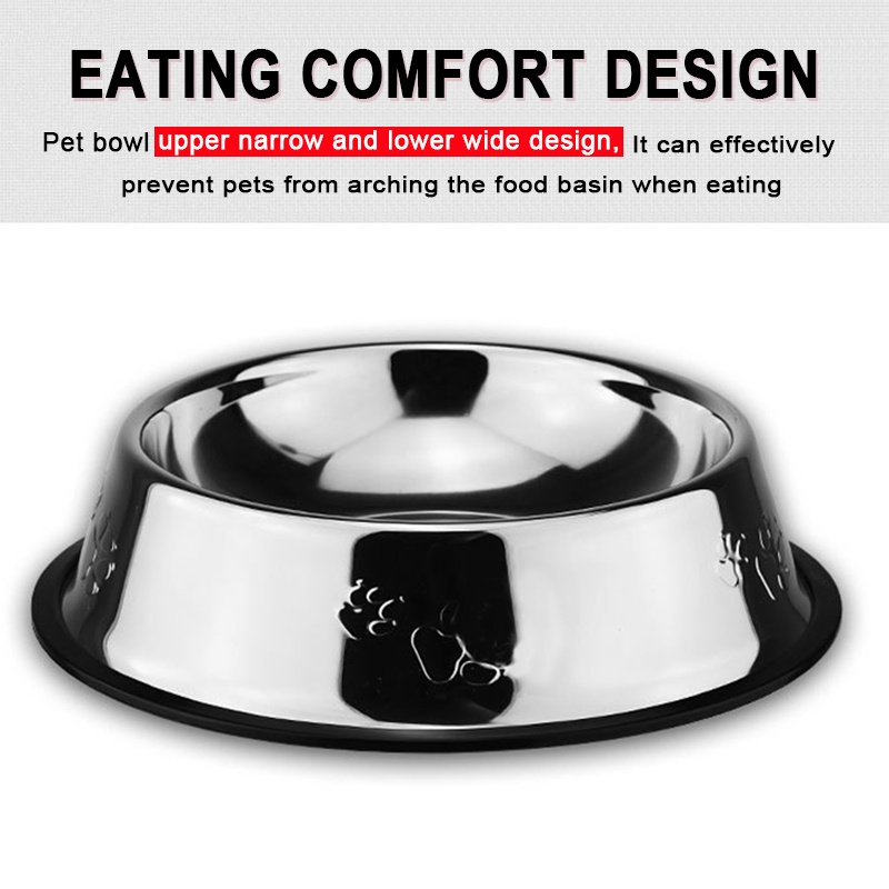 Mangkuk Stainless Steel Anjing Kucing Anti Slip Pet Bowl Anti Semut Selip Pet Bowl