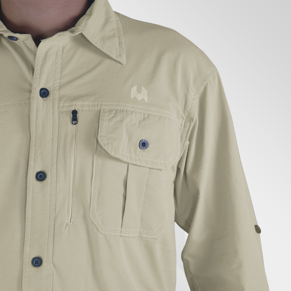 Hikemore Long Sleeve Kemeja Lengan Panjang Outdoor PDL Lapangan Quickdry Dry Fit Original